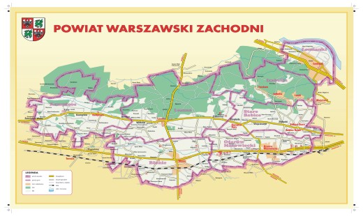 Mapa Powiatu Warszawskiego Zachodniego